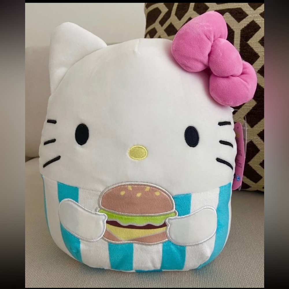 NWT Kellytoy Squishmallow 10” Sanrio Hello Kitty w/ Hamburger